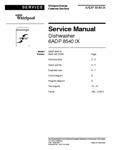 whirlpool 6ADP8540IX whirlpool 6ADP8540IX service manual