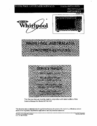 whirlpool 6MT243Red whirlpool 6MT243Red service manual