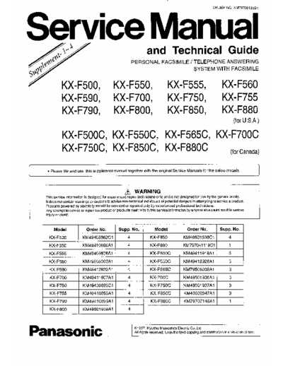 PANASONIC KX-F880 Service Manual - Panasonic KX-F880