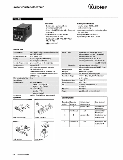 Kubler 715 preset counter