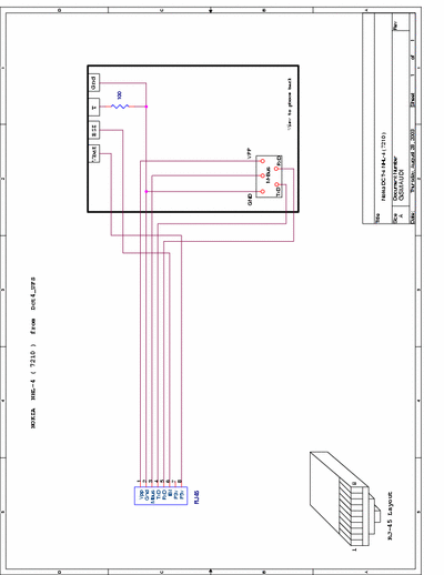 Nokia 7210-6610-7250-3200 Cable Schematics Nokia 7210-6610-7250-3200 Cable Schematics (RJ-45) for UFS HWK
and other Dongles
Uploaded By LBOZ GSM
http://lbozgsm.128mb.com/