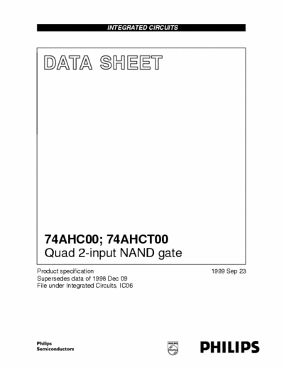 philips 74AHCT00 4 dvuvhodovi logi4eski elementa I-NE (NAND)