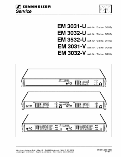 SENNHEISER EM3031-3532 Professional microport transmitter