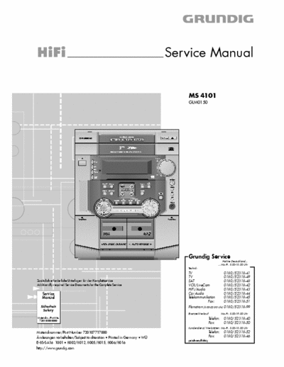 Grundig MS 4101 [GLM0150] Service Manual Hi-Fi 85+85W  - Part 1/3 pag. 42