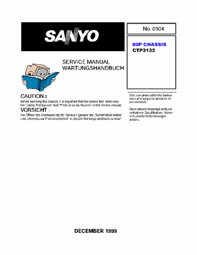 SANYO CTP3132 manual