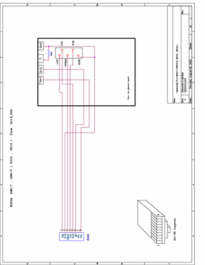 Nokia 8310-6510 Cable Nokia 8310-6510 Cable Schematics (RJ-45) for UFS HWK
and other Dongles

Uploaded By LBOZ GSM

http://lbozgsm.128mb.com/