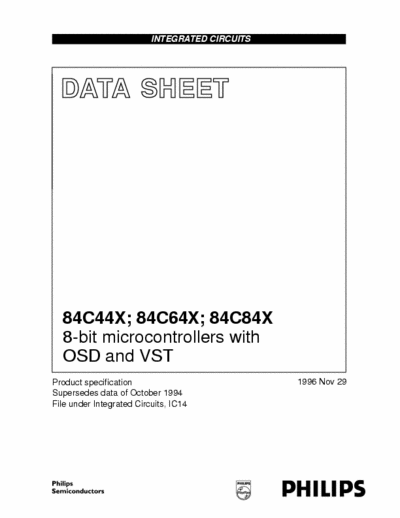 philips PCA84C64x datasheet