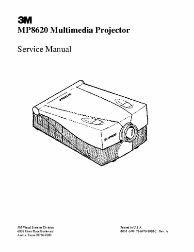 3M/Liesegang MP8620/DV710 Service manual for 3M MP8620/Liesegang DV710 projector