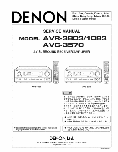 DENON AVR 3803 - 1083 Denon AVR 3803 / 1083 Service manual