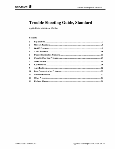 Ericsson A2618 Trouble shooting guide