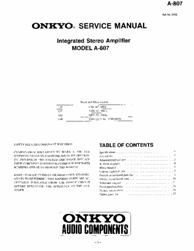 ONKYO A807 Integrated Stereo Amplifier