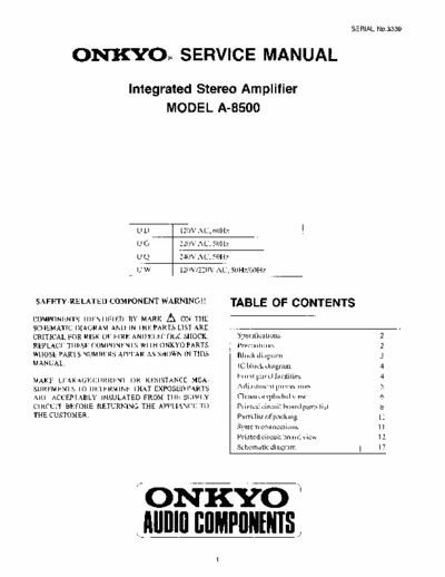 ONKYO A8500 Integrated Stereo Amplifier