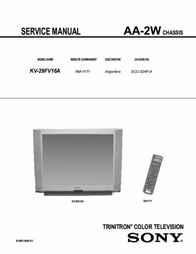 SONY AA-2W Sony AA-2W SERVICE MODE