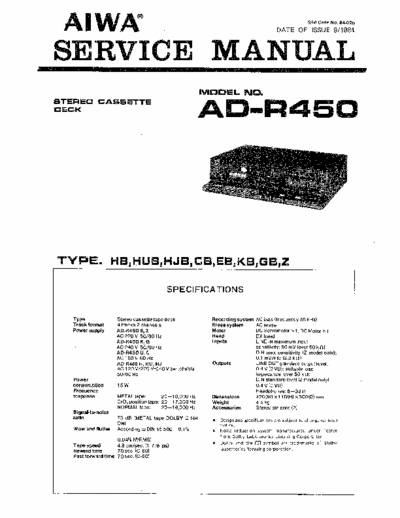 AIWA AD-R450 SERVICE MANUAL