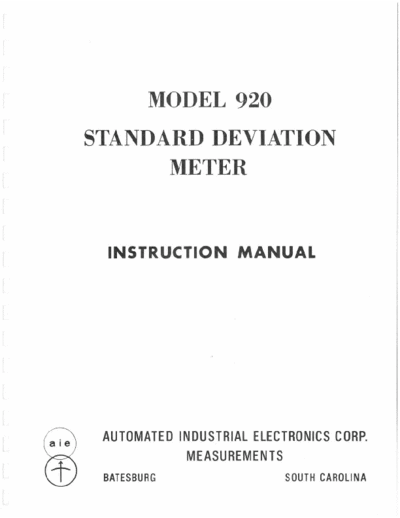 AIE 920 Standard deviation meter model 920