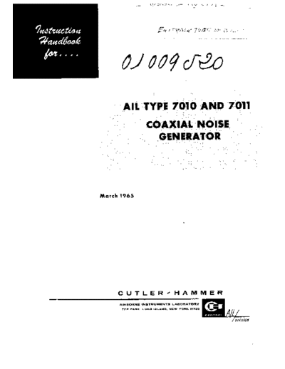 AIL 7010 7011 AIL type 7010 and 7011 coaxial noise generator