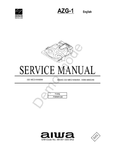 Aiwa AZG-1 Mechanisme CD mechanism service manual