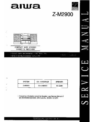 aiwa cx-zm2900 5 disc stereo receiver
schematic full