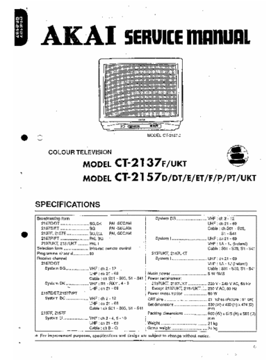 AKAI AKAI CT 2137-2157 TV AKAI / GRUNDIG... CT 2137-2157