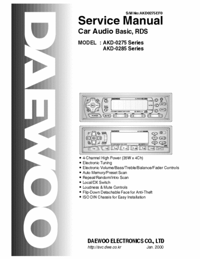 Daewoo AKD-0275RDS_0285RDS Service Manual