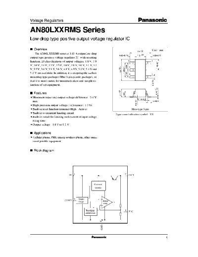 Panasonic AN80LxxRMS Low-drop type positive output voltage regulator