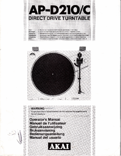 Akai AP-D210C AP-D210C Instruction Manaul in 3 parts