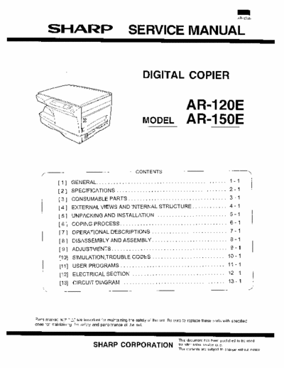 SHARP AR-150 Manual Servicio