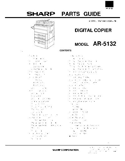 Sharp AR 5132 AR5132 PARTS GUIDE