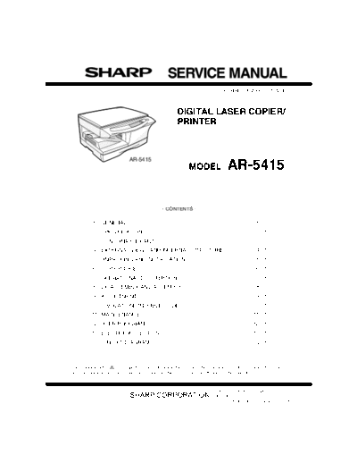 Sharp AR-5415 Sharp AR-5415. Digital laser copier service manual.