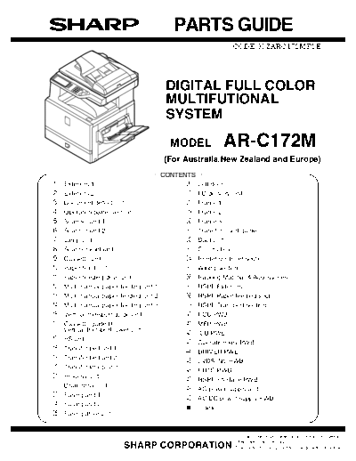 Sharp AR-C172M AR-C172M PARTS GUIDE