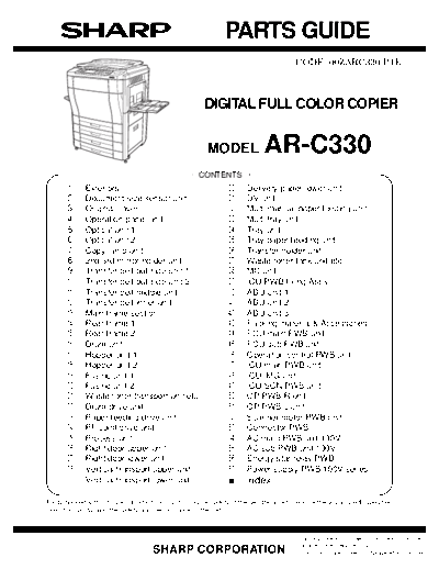 Sharp AR-C330 AR-C330 PARTS GUIDE