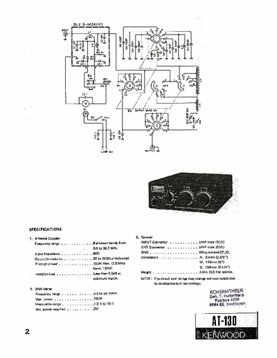 kenwood kenwoodAT-130 kenwoodAT-130  scheme