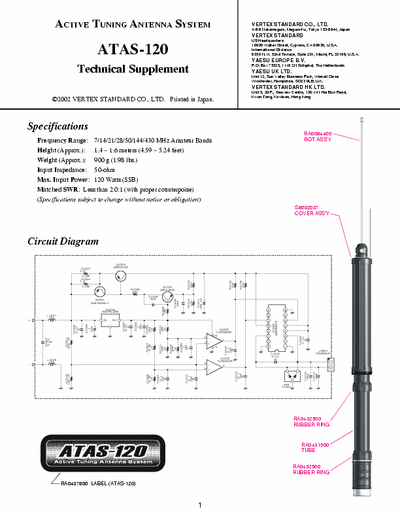 Yaesu ATAS-120 Schematic ATAS 120 