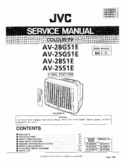 JVC AV-25GS1E, AV-28GS1E, AV-25S1E, AV-28S1E Service Manual