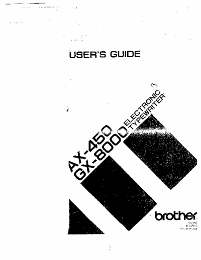 Brother AX-450 Manual for Brother Typewriter Model Number AX-450.