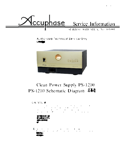 Accuphase PS-1210 Clean power supply service information