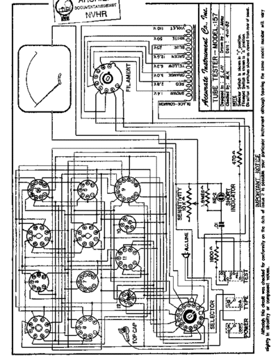 Accurate Instrument Model 157 Tube Tester Schematics