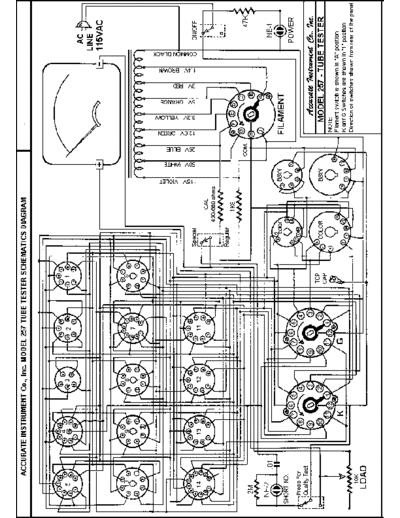 Accurate Instrument Model 257 Tube Tester Schematics