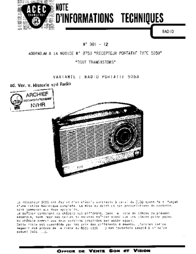 Acec 5053 Service Documentation : 5053  radio