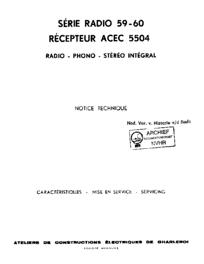 Acec 5504 Service Documentation : 5504  radio
