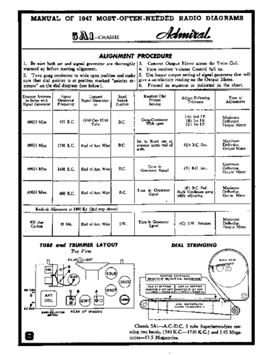 Admiral 5A1 Radio alignment procedure