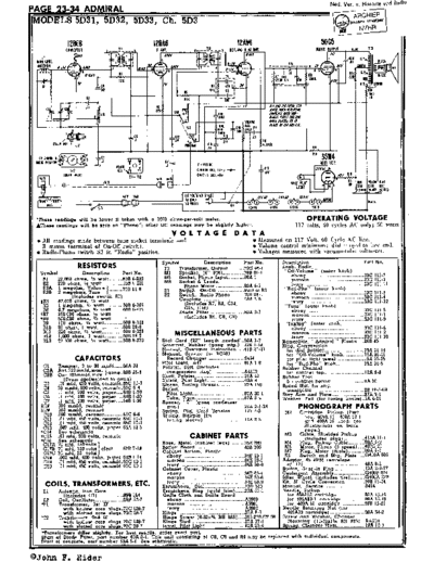 Admiral 5D31 - 5D32-5D33 Radio