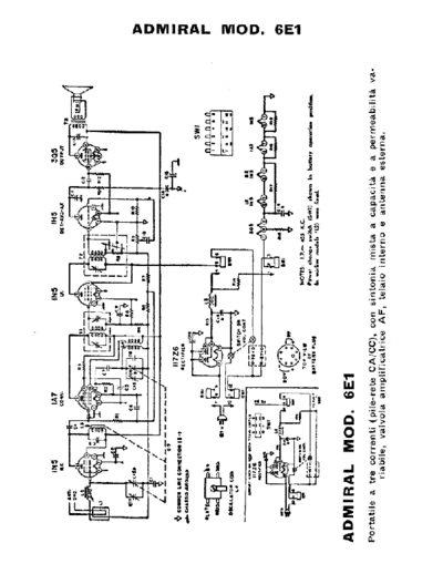 Admiral 6E1 Radio schematic