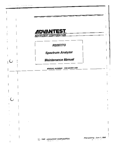 Advantest R3267 R3273 Spectrum analyzer service manual
