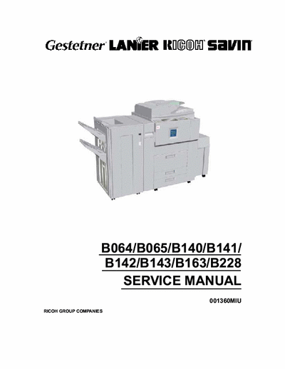 RICOH Aficio 2075 Service Manual