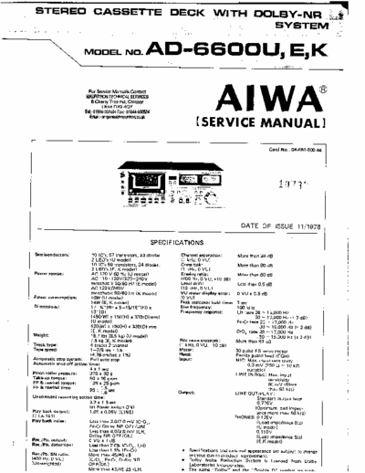 Aiwa AD-6600 cassette deck