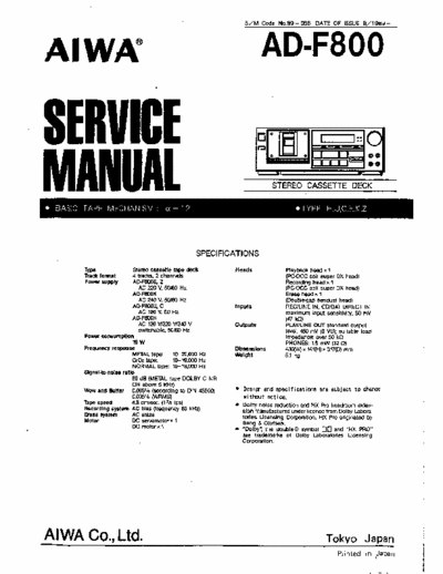 Aiwa AD-F800 cassette deck