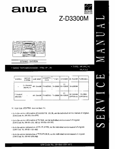 aiwa Z-D3300M Aiwa DSP Z-D3300M Main Amp schematic Diag