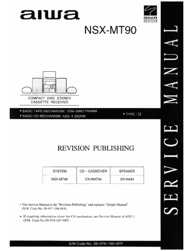 Aiwa NSX-MT90 Aiwa NSX-MT90 (Service Manual)
