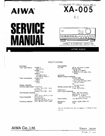 Aiwa XA005 integrated amplifier